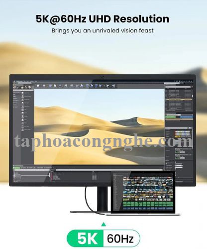 Ugreen 80324 0.5M 40Gbps 100W USB 3.1 cáp USB type C Thunderbolt 3 hỗ trợ PD màu đen US341 30080324